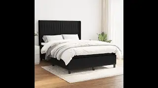 Boxspring met matras stof zwart 140x200 cm