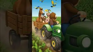 Boss Monkey Driving Tractor with His Hardworking Sons! 🚜🐒💪 #asmr #usa #ai #satisfying #shorts