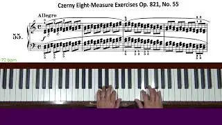 Czerny Eight Measure Exercises Op. 821, No. 55 Piano Tutorial