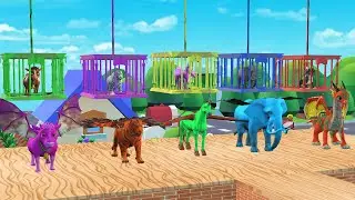 Animals save their babies Funny Animals Cartoon Flying dinosaur Unicorn Flying elephant Flying cow