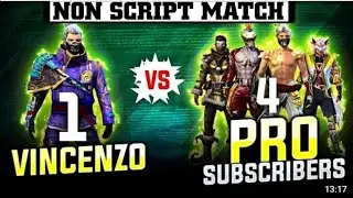 1 VS 4 ll VINCENZO VS PRO SUBSCRIBER Clash Squad Custom ll NON SCRIPT MATCH ll