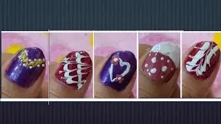 5 Easy Nail Art Design you can do at Home 🏡 | Nail art for beginners ✨💅|