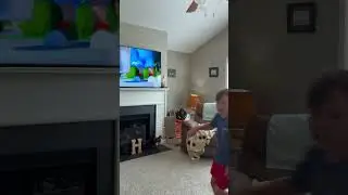 Throwing the ball over the house and catching it ￼