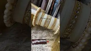 Pachi kundan choora 😍white color chuda on demand / #chura #bridalschura #bridalbangles #chooda
