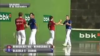 Oier Zearraren agurreko partida (2011-09-10) FRONTON TVn