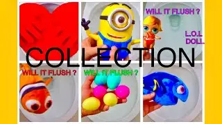 Will it Flush? - COLLECTION 2 -  Kids Toys - Learn Colors - Disney - LOL Surprise Minion Nemo