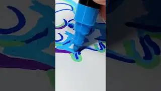 Drawing Wade Ripple💧 from Elemental ! with posca markers 💖 #shorts #ytshort #shortsfeed #posca