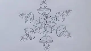 Very easy beautiful 7*4 dots vilakku kolam/daily simple kolam/muggulu/rangoli/kolam/easy kolam