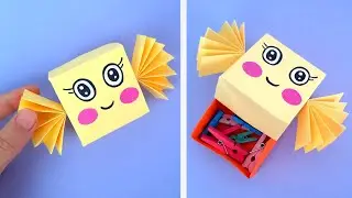 How to make a cute origami candy box | Best paper gift box | back to school ideas