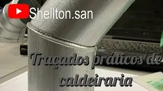 Traçado cotovelo 45 graus - Caldeiraria - Speed Drawing Pattern Making pipe