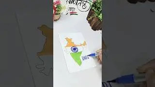 tricolour india map drawing for kids #shorts
