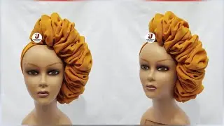 Round Band Turban Cap with side Ruffles Design