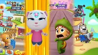 Talking Tom Hero Dash - New Ultra Bosses Raccoons Battle Vs Gold Run vs Time Rush vs Fly Run Demon 