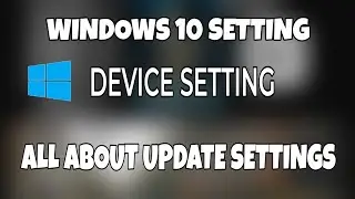 WINDOWS 10 device settings, update settings