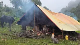 Real Nepali Mountain Village Life During the Rain | Most Peaceful And Relaxing Village Life |