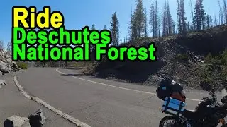 Motorcycle Ride thru Deschutes National Forest to find a camp spot