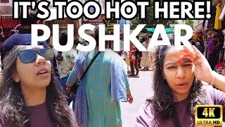[4K] Exploring Pushkar's Vibrant Market Street in Sweltering Heat! | Rajasthan, India Tour