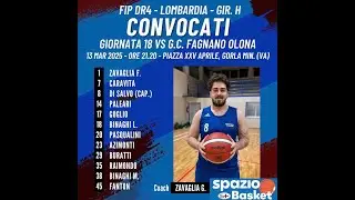 DR4 Girone H - 13.Marzo 2025 ore 21.20 - SPAZIO BASKET VS FAGNANO OLONA