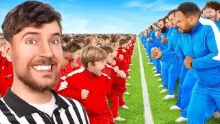 100 Kids vs 8 Bodybuilders 💪 | MrBeast Style Extreme Challenge! #mrbeast