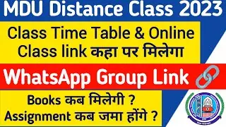 Mdu Distance Online Class Time Table 2023 | Mdu Distance class link 2023 | Mdu dde Whatsapp Link