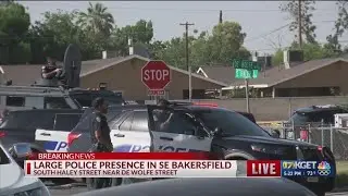 Large Bakersfield police presence outside home near South Haley and De Wolfe streets