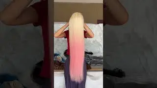 Blonde pink wig.