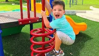 BEST PLAYGROUND PARK WITH GIANT SLIDES! Family Fun Day Playing AT Park Playground For Kids!