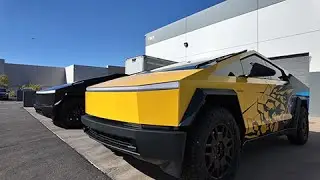 Las Vegas Cybertruck Wraps: Custom Satin Black & Batman Theme by Purple Flare Wraps