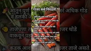 गाजर कसे निवडावे? 🥕| ताजे आणि गोड गाजर ओळखण्याच्या सोप्या टिप्स | Carrot Buying Tips Marathi #shorts
