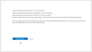 Deactivate DirSync in Office 365