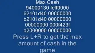 Pokemon Platinum USA Action Replay Codes