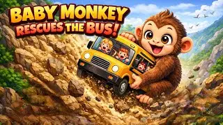 Cute Monkey Hero Saves the Bus 🐒🚌 | Baby Cartoon