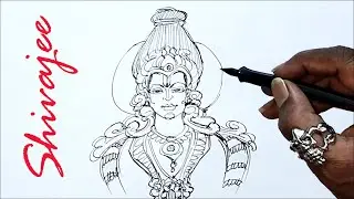 Lord Ayyappa Drawing | Step-by-Step Traditional Sketch Art | Hindu Devotional Art