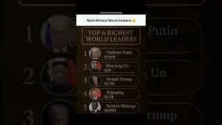 Most Richest world 🌎 leaders 💰 #shorts #richest #worldleaders