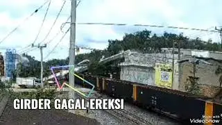 Detik detik girder launcher jatuh menimpa kereta Babaranjang
