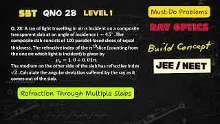 Ray Optics  SBT Question 28 | Refraction Through Composite Slab | Angular Deviation | JEE / NEET