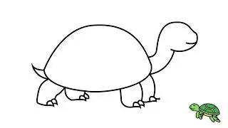 How to Draw Tortoise Easy | Step by Step Kids Drawing