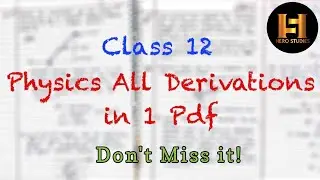 TN Class 12th Physics important  drivations for Public Exam 2021| Hero Studies