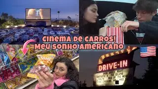 Estou dentro de um filme americano! 🇺🇸 Fui em um cinema de carros ao ar livre nos Estados Unidos!