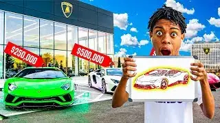 Whatever You Draw, I'll Buy It Challenge !! He Got A NEW LAMBORGHINI!!