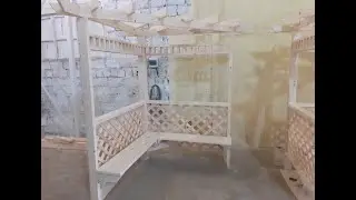 Пергола садовая угловая из массива дерева