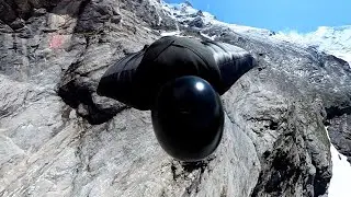 Wingsuit flying High MelchStuhl somewhere around Switserland Lauterbrunnen 2758 meter