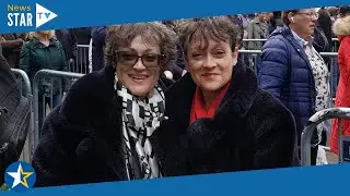 The Shining twins, Lisa and Louise Burns, queued for hours to pay tribute to the Queen