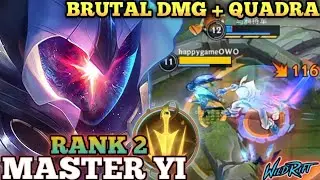 MASTER YI UNSTOPPABLE IN LATE GAME! BEST MVP BUILD ABUSE - TOP 2 GLOBAL MASTER YI BY 乌鸦将军- WILD RIFT