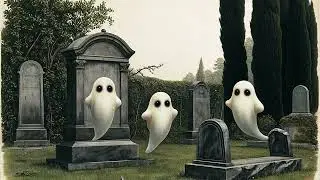 Ghost At Graveyard Haunted Cemetery Frame TV Art Screensaver ⚰️ Dark Vintage Gothic & Spooky Eerie