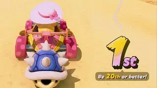 Throwing a Blue shell while in 1st place (Mario Kart World)