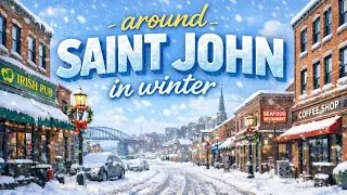 A winter drive in Canada, Saint John New Brunswick 