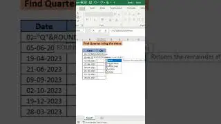 Find quarter using date in excel #shorts #quarter