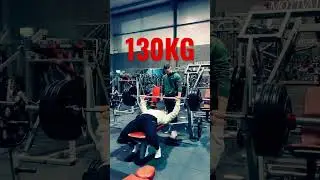130KG Bench PR @76kg body weight #benchpr #benchpress #gymrat #gympr