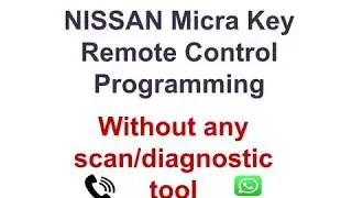 Nissan micra key remote programming